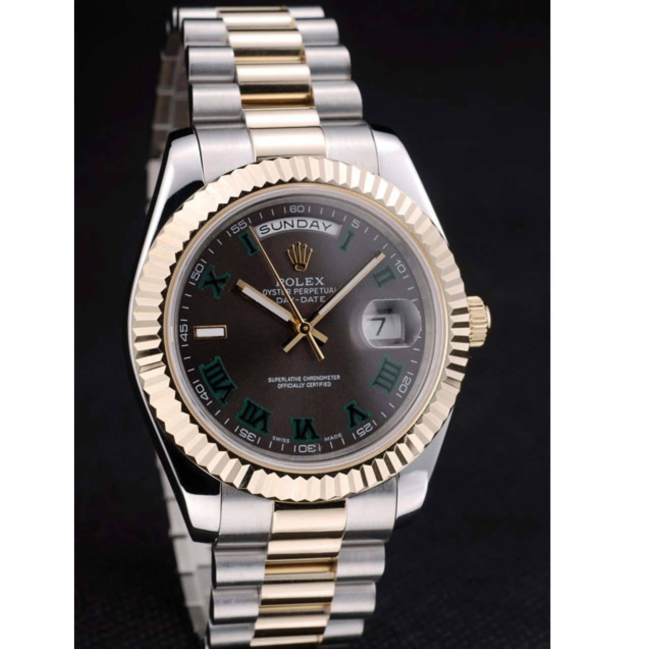 AAA Replica Watches Strap Colored Stainless Dial Dual Rolex 41981 Steel Grey DayDate 0816
